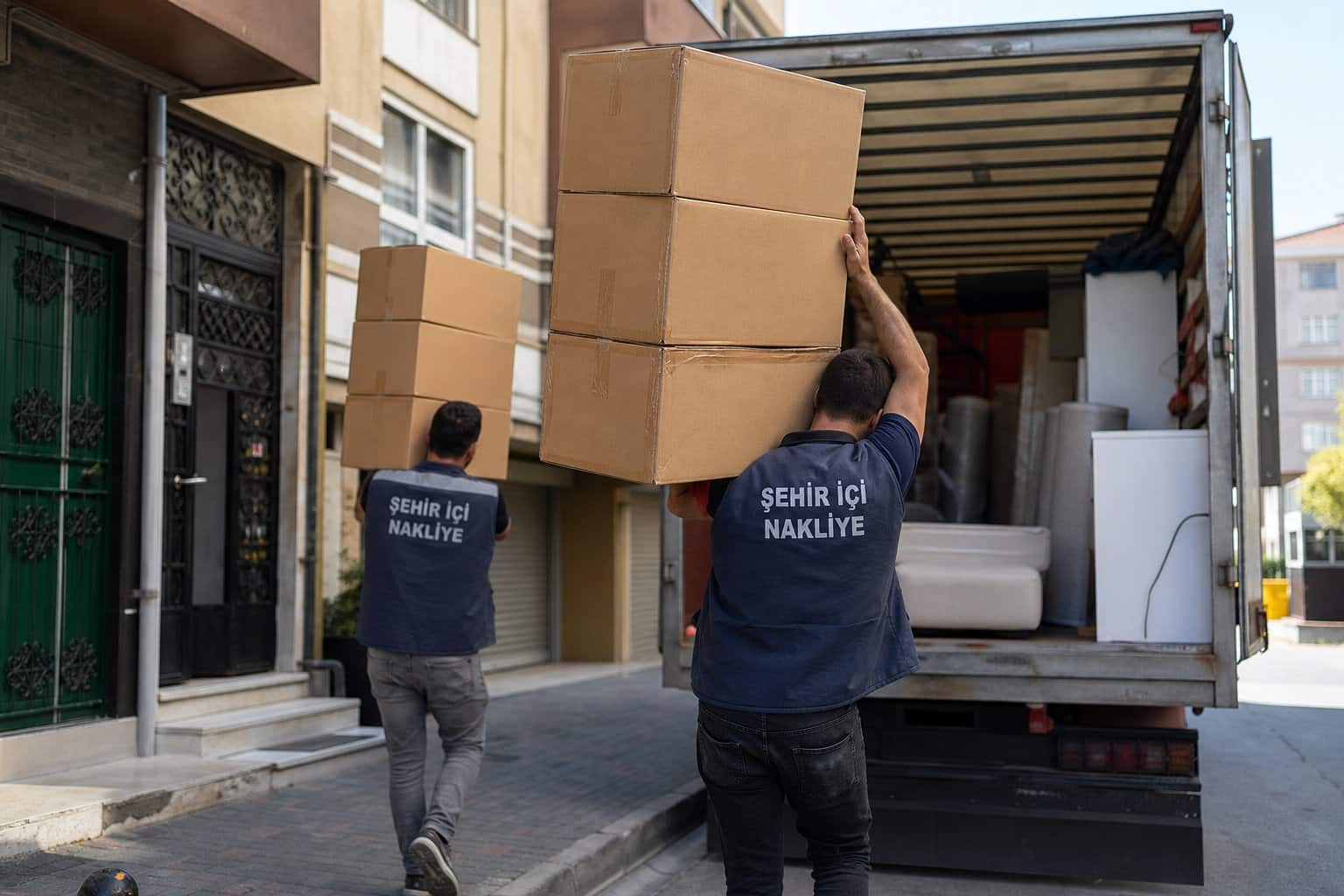 Ofis Taşımacılığı kapsamında yuksek koli grubunun kamyon kasasina yerlestirilmesi